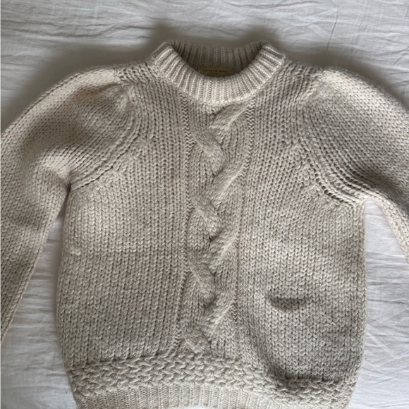 Sezane Cozy Cream Cable Knit Sweater - Picture 2 of 7
